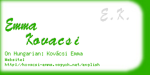 emma kovacsi business card